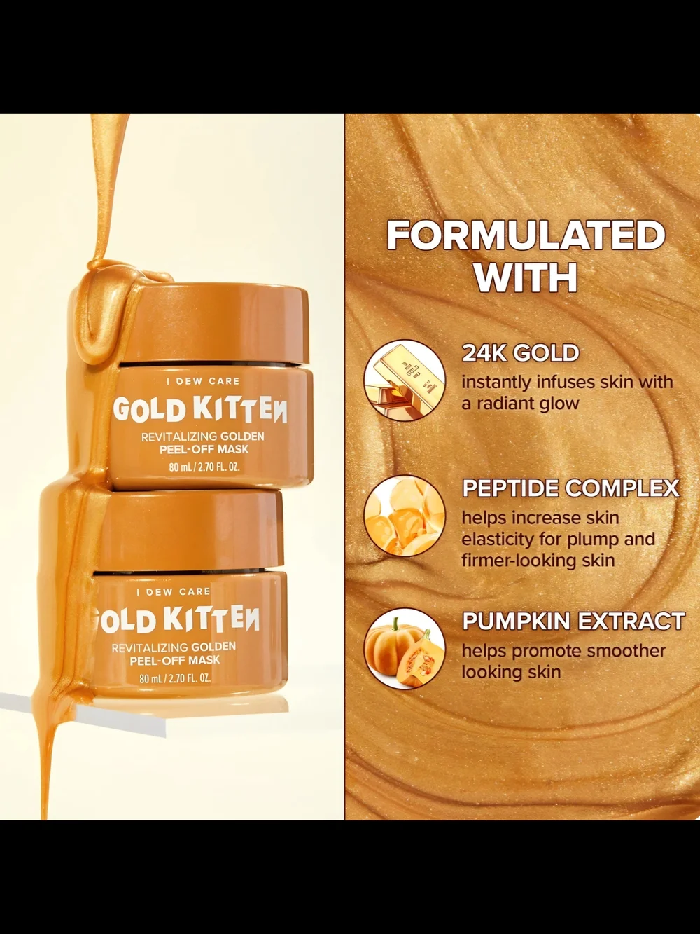 I DEW CARE - 2 Pack - Gold Kitten & Space Kitten - Peel-Off Masks